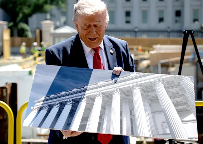 Donald Trump revealing White House renders