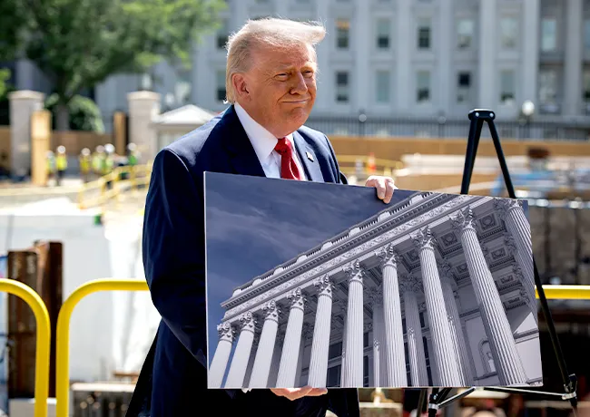 Donald Trump revealing White House renders