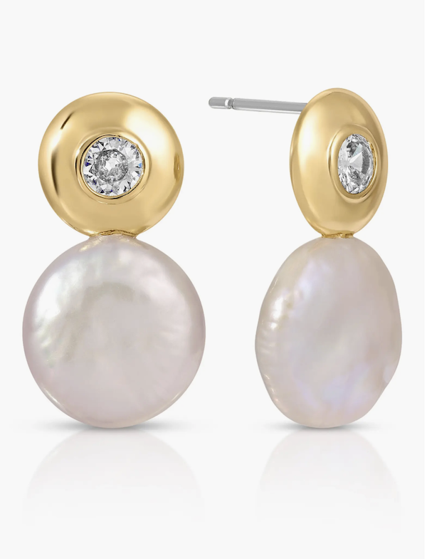 "Ettika Majestic Freshwater Pearl Drop Earrings"