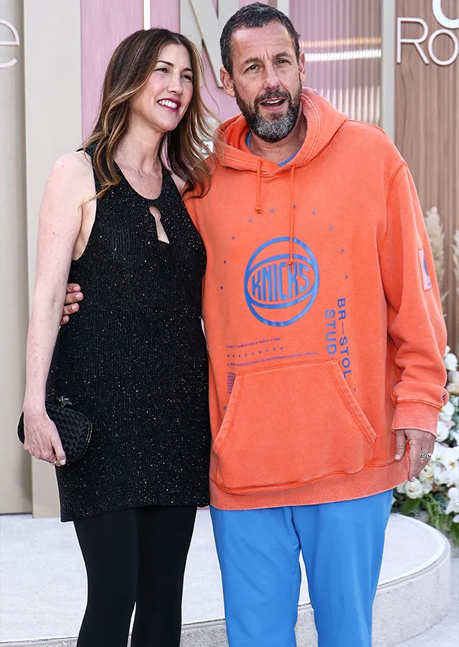 Jacqueline Sandler poses with Adam Sandler at 'Office Romance' premiere.