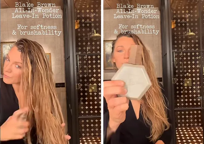 Blake Lively using her shampoo