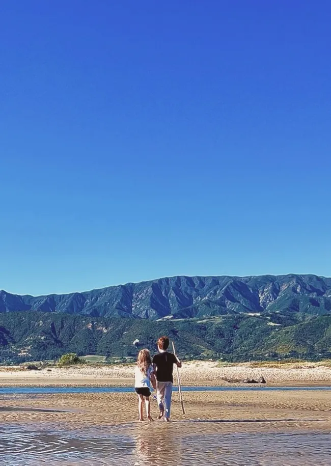 Prince Archie and Princess Lilibet at the beach