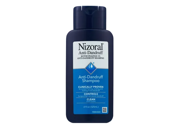 Nizoral anti-dandruff shampoo for healthy hair care.