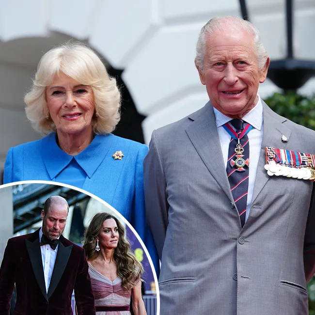 Queen Camilla with Prince Charles and Prince William alongside Kate Middleton.