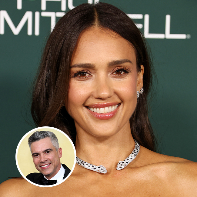 "Cash Warren and Jessica Alba posing together"