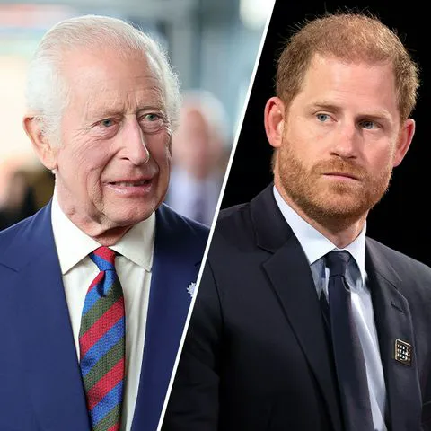 "King Charles and Prince Harry during a public event"