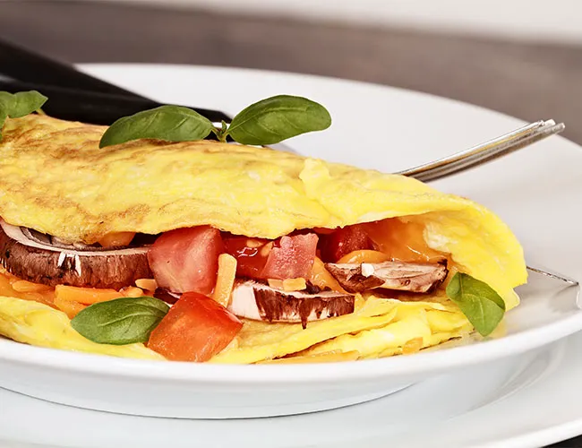 "Veggie omelet with vegetables"