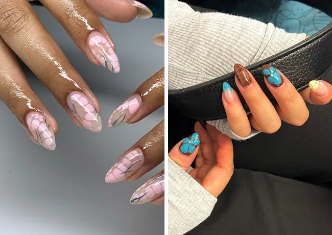 "Two designs of blooming nails by nailsbyelisee"